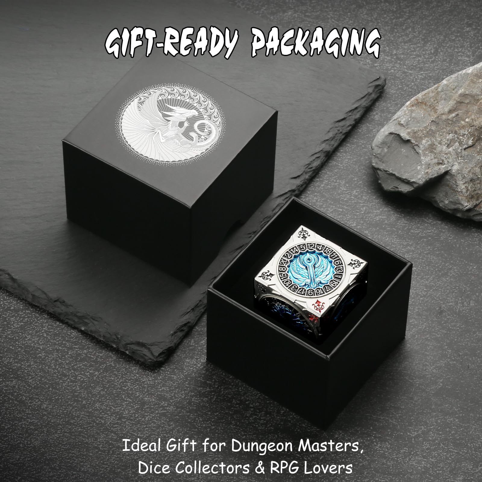 DNDND Gift box packaging makes a ready-to-gift presentation for D&D players.