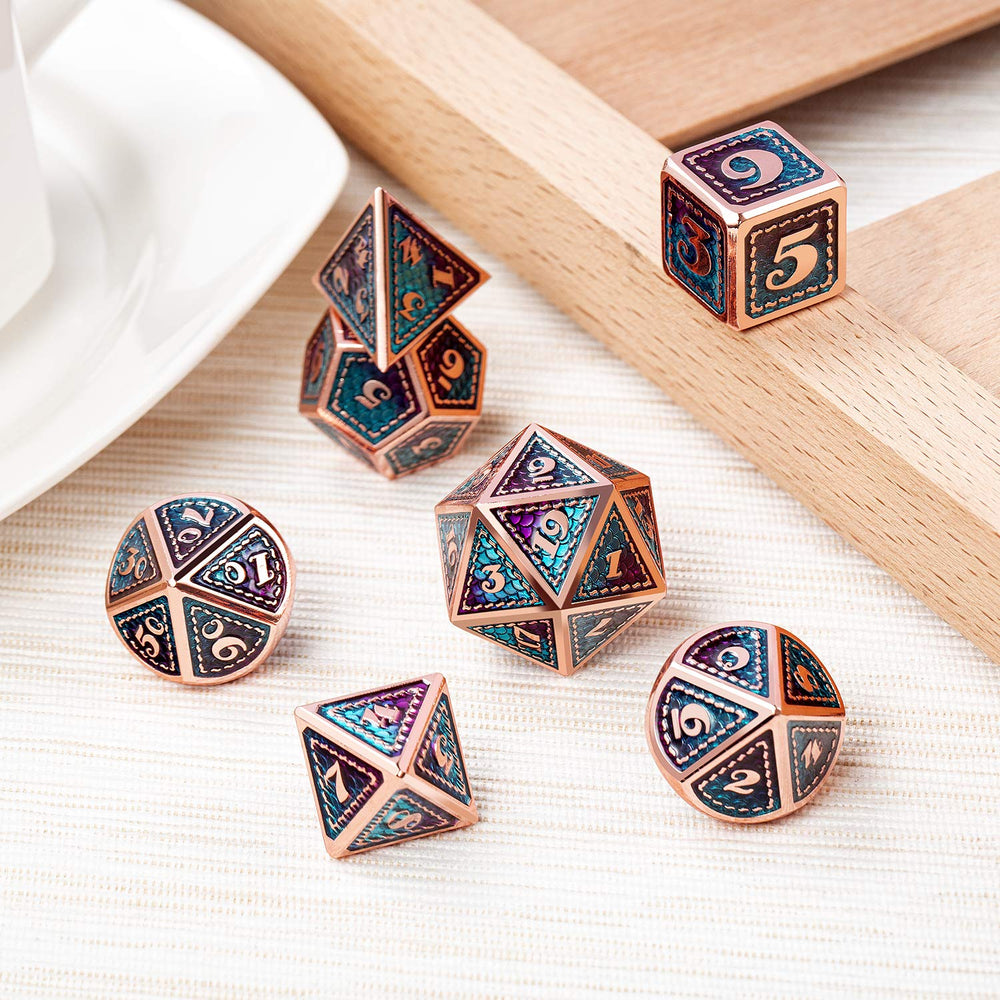 DNDND metal case with dragon motif provides display and protection