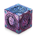 DNDND Purple-Blue chameleon spinner cube shows color-shift finish for dynamic table visuals