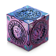 DNDND Purple-Blue chameleon spinner cube shows color-shift finish for dynamic table visuals