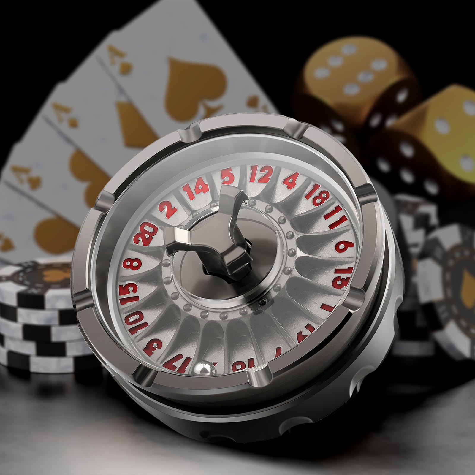 DNDND roulette D20 dice with 50mm metal body for immersive RPG rolls.