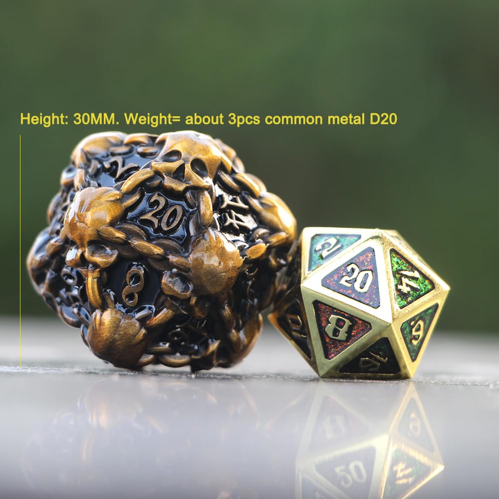 DNDWoW skull-style numbers on the D20 enhance spellbinding table mood.
