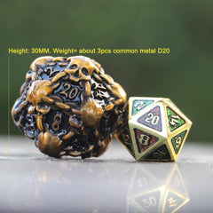 DNDWoW skull-style numbers on the D20 enhance spellbinding table mood.