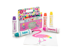 Do A Dot Art! Washable markers in use support tidy play and color mixing.