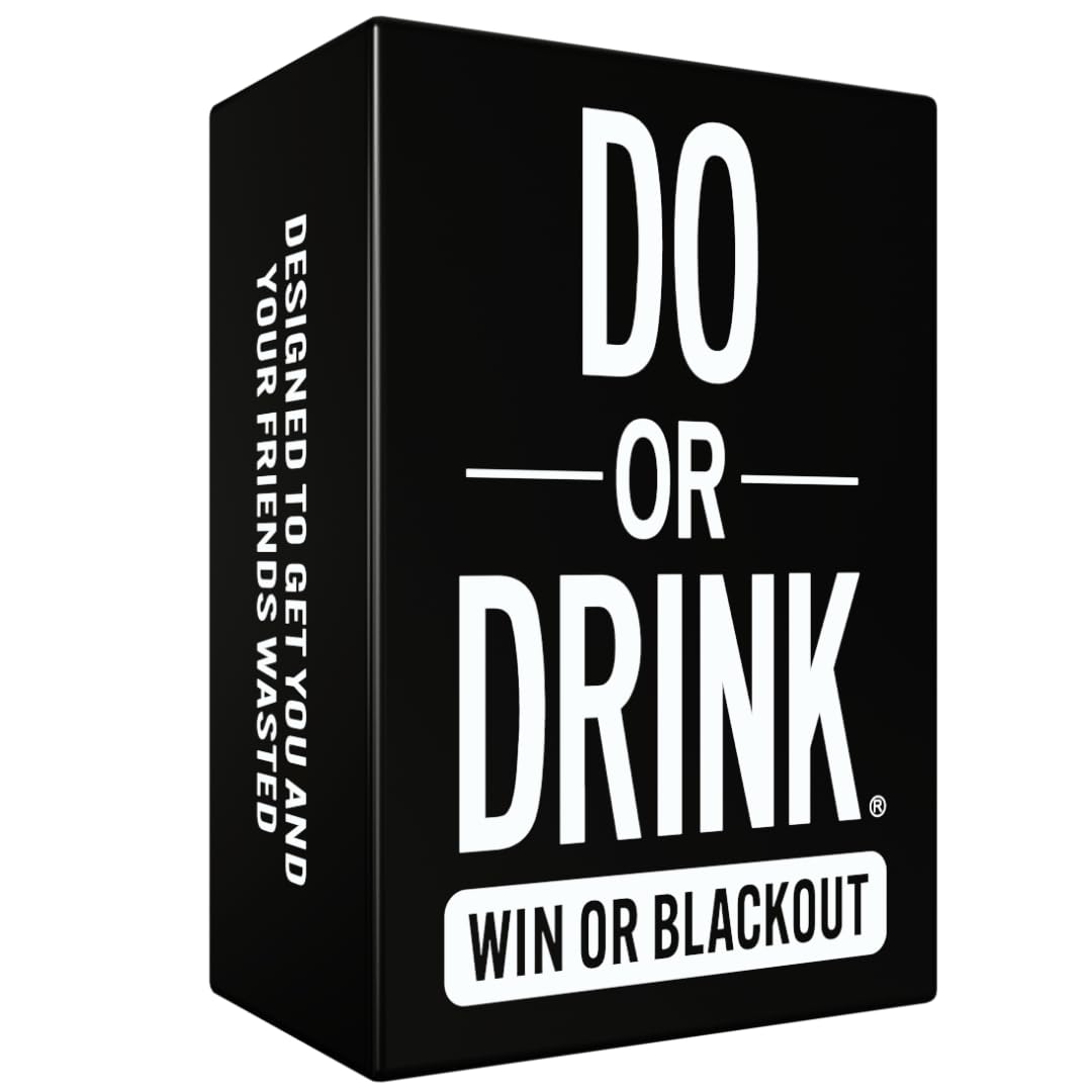 Do or Drink bottle and cards on table for social drinking games