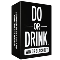 Do or Drink bottle and cards on table for social drinking games