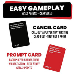 Do or Drink Cancelled game-night setup on a table for quick icebreakers