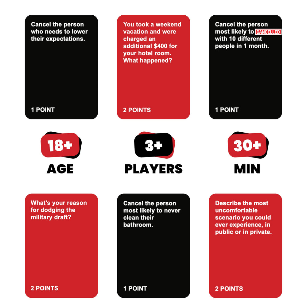 Do or Drink Cancelled judge card visible for dramatic responses