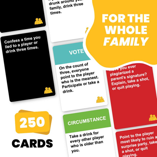 Do or Drink Family Edition box on a table during a lively game night