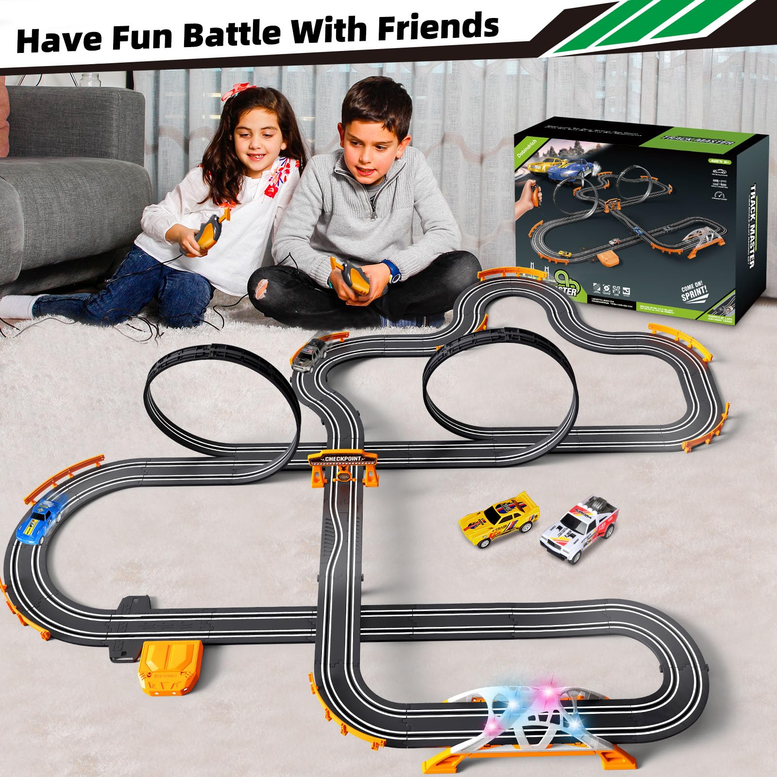 Dobindrich slot car track dual racing invites parent-child competition