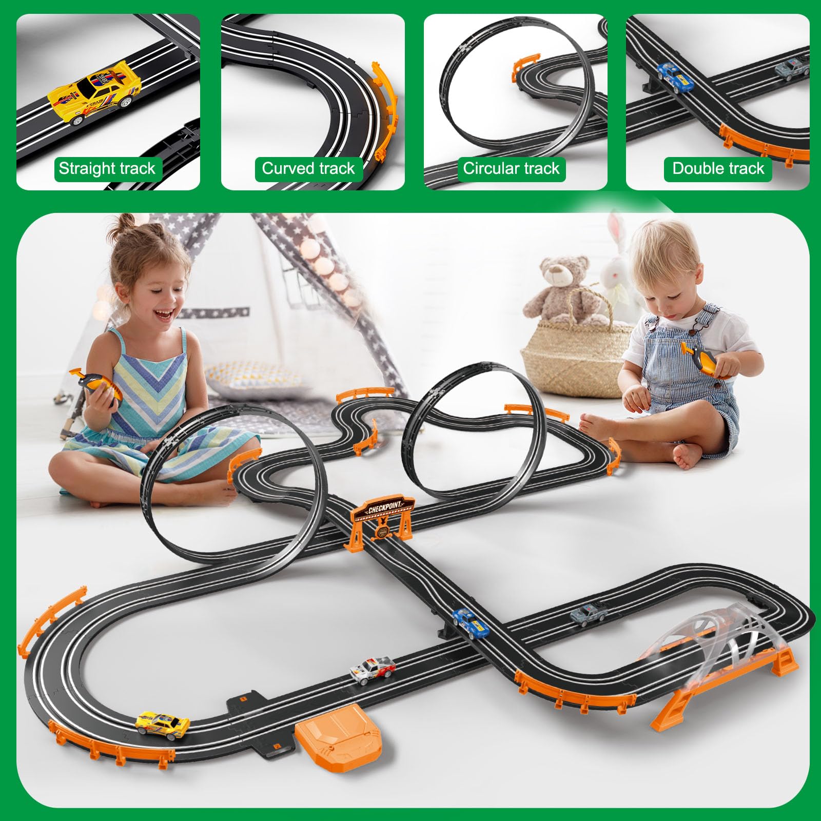 Dobindrich slot car track pendulum introduces dynamic on-track action