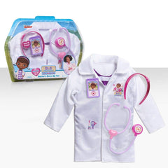 Doc McStuffins Doctor Dress Up Set front view with lab coat and stethoscope encourages imaginative pretend play