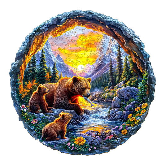 DOCRAGI Bear Family Puzzle box close-up highlights premium craftsmanship for a thoughtful gift.