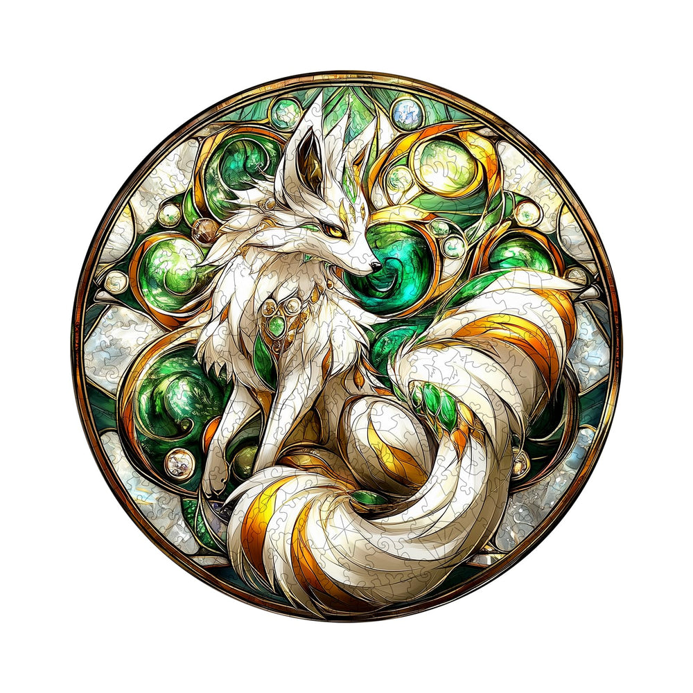 DOCRAGI Elegant Fox wooden puzzle with interlocking pieces for stylish display.
