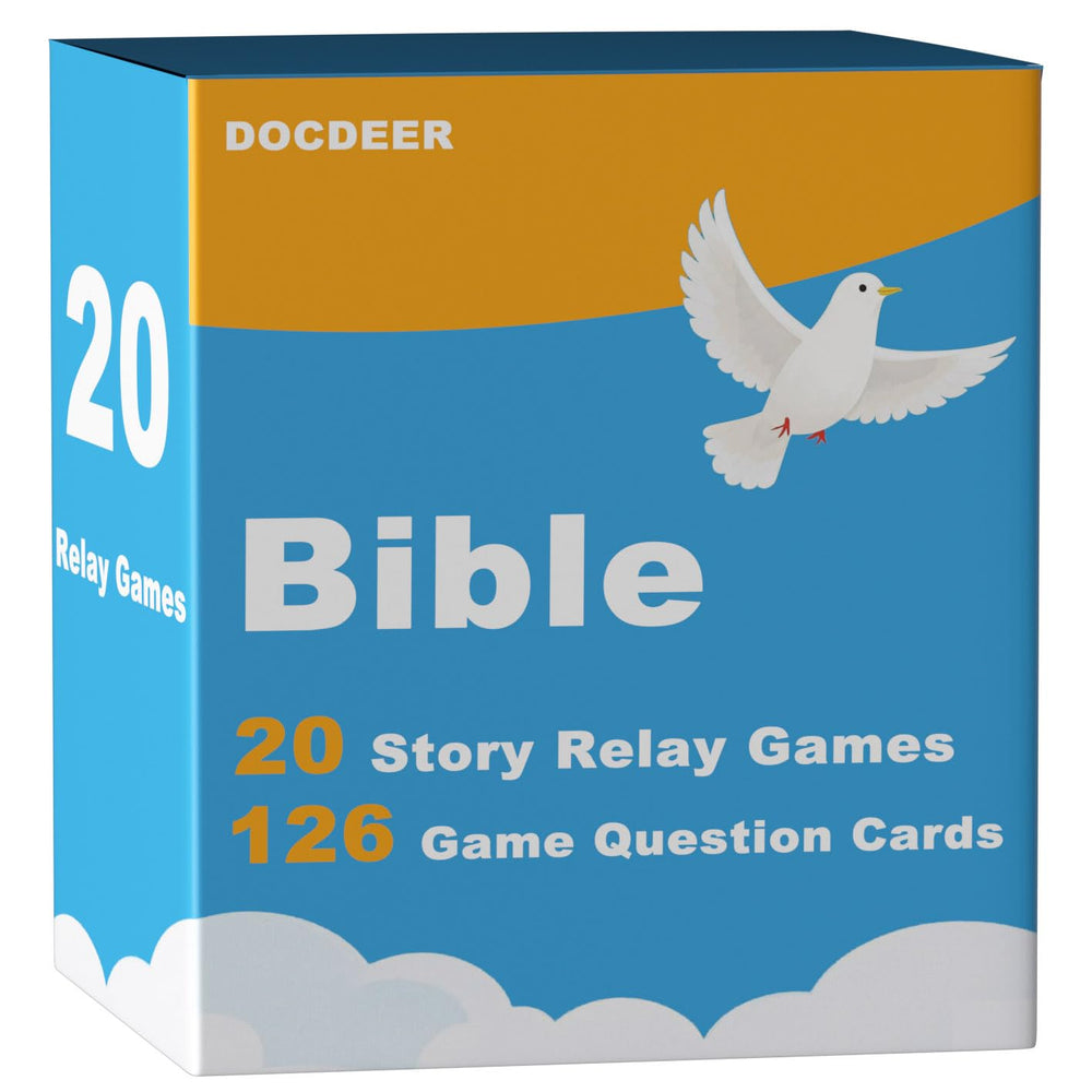 Docdeer Bible story cards featuring twenty classic narratives for engaging, story-based learning.