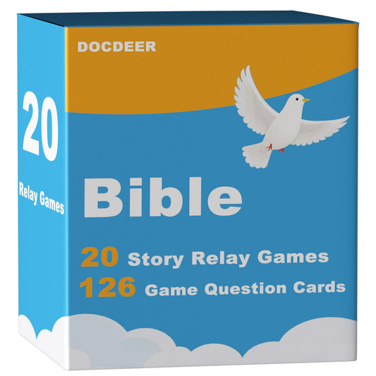 Docdeer Bible story cards featuring twenty classic narratives for engaging, story-based learning.