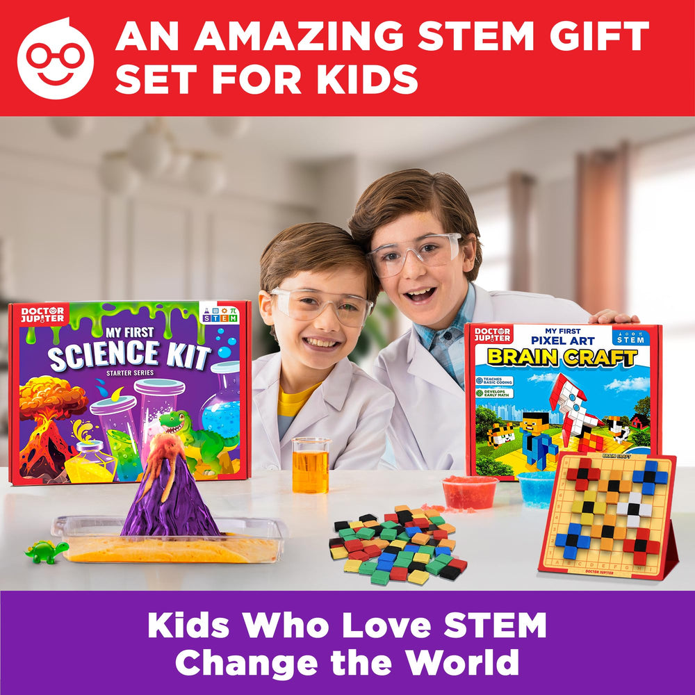Doctor Jupiter Amazing Science Gift Set: My First Brain Craft emphasizes coding and logic challenges.