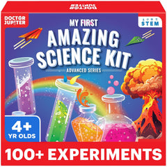 Doctor Jupiter First Amazing Science Kit box and contents spark curiosity for kids.