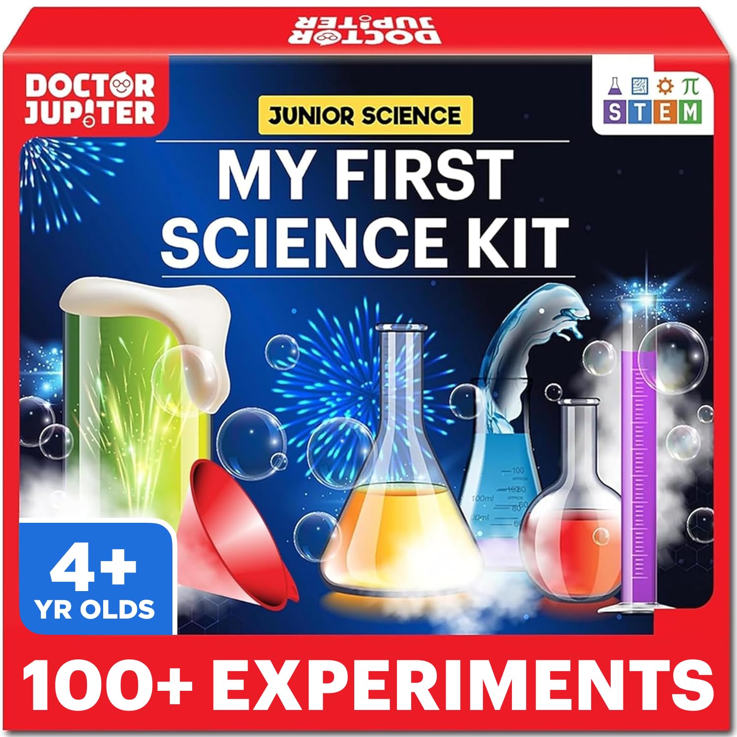 Doctor Jupiter first science kit contents with beginner tools for hands-on learning.