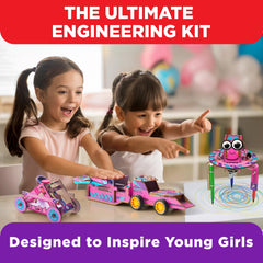 Doctor Jupiter Girls' Ultimate Engineering Kit race car with launcher promotes active learning.