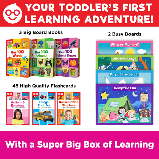 Doctor Jupiter My Big Box Learning flashcards with rings support early vocabulary growth.