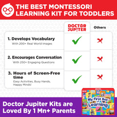 Doctor Jupiter My First Box Learning activity board supports interactive play.