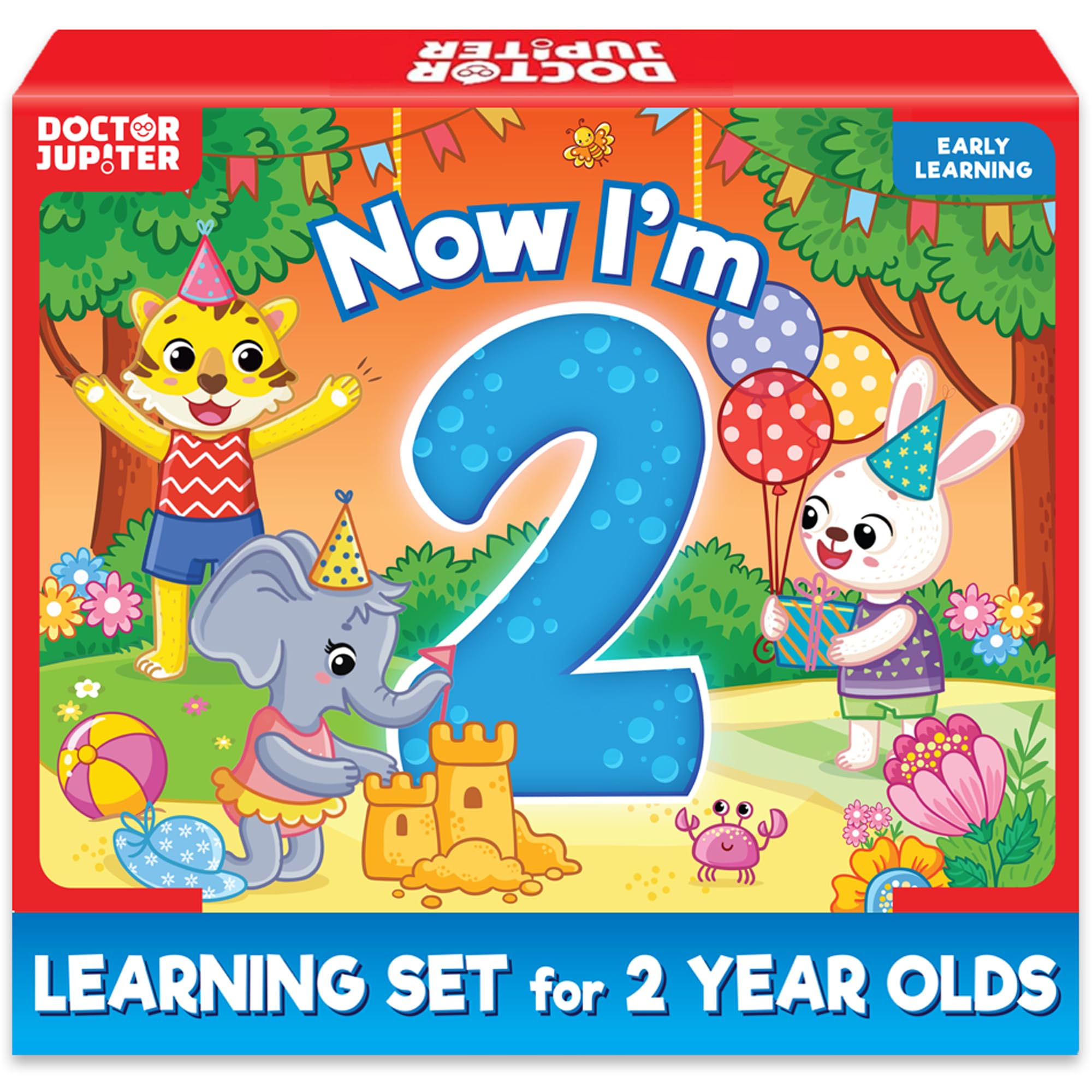Doctor Jupiter Now I Am 2 board books with colorful pages for early learning.