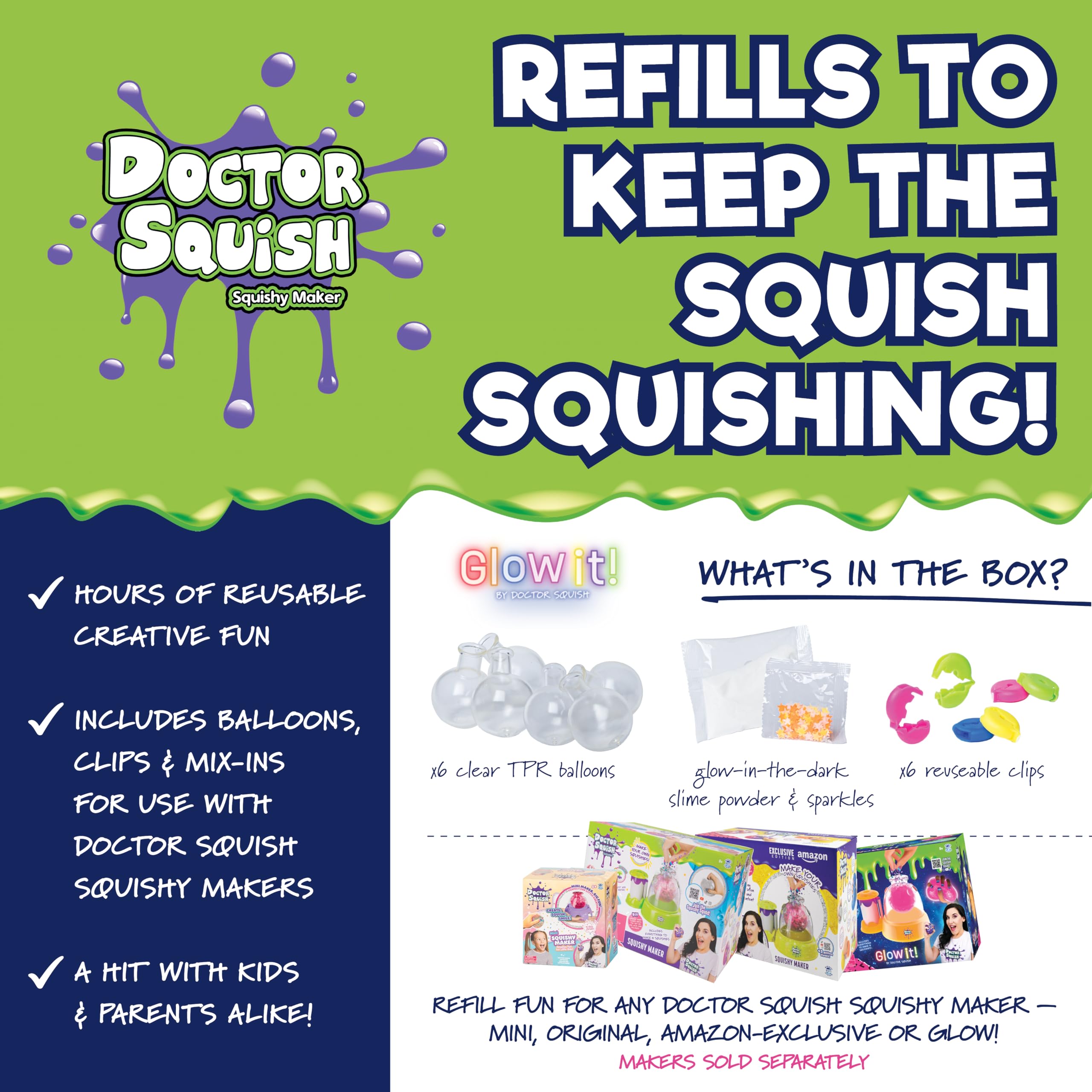 Doctor Squish six TPR balloons for shaping and expanding DIY squishies