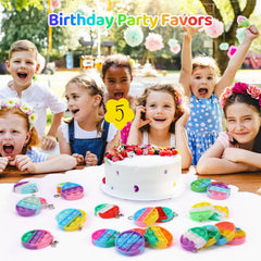 DODOLOL mini-pop fidgets in bright colors for quick distraction relief and classroom games.