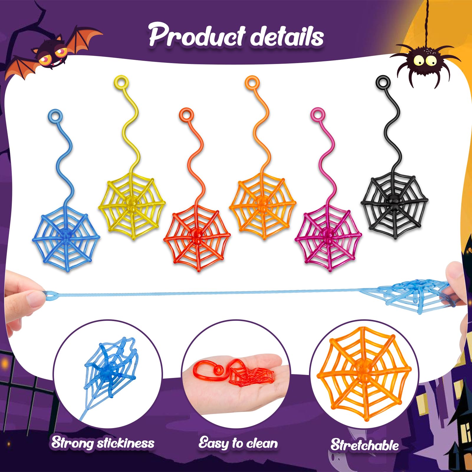 DODOLOL spider web bulk party favors perfect for goody bags and piñata fillers.