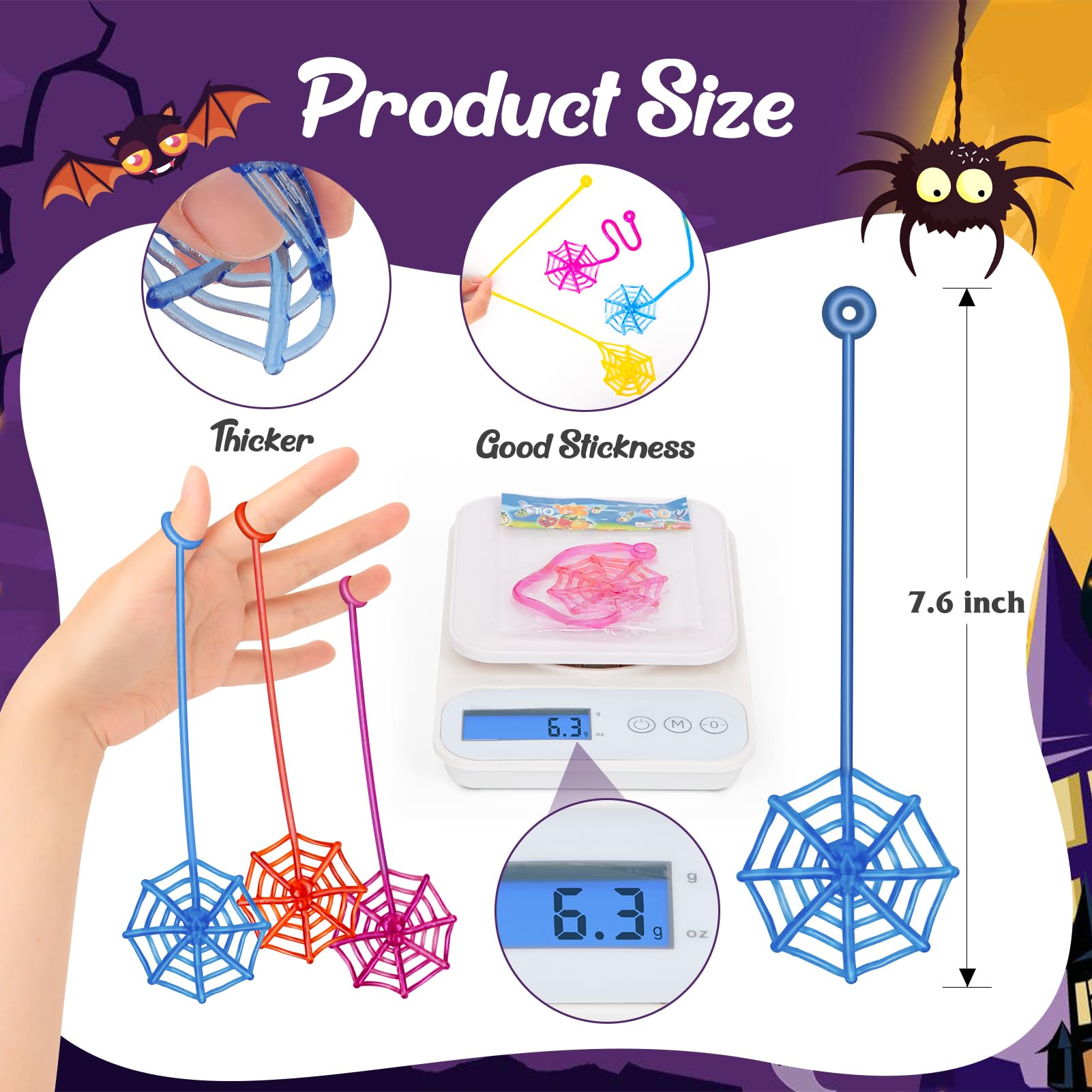 DODOLOL sticky hands spider web in action with kids playing and prizes for classrooms.