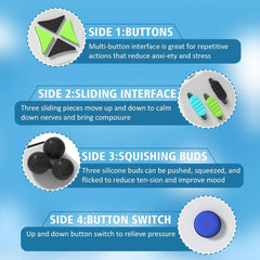 DoDoMagxanadu fidget cube with gears and buttons for sensory play.