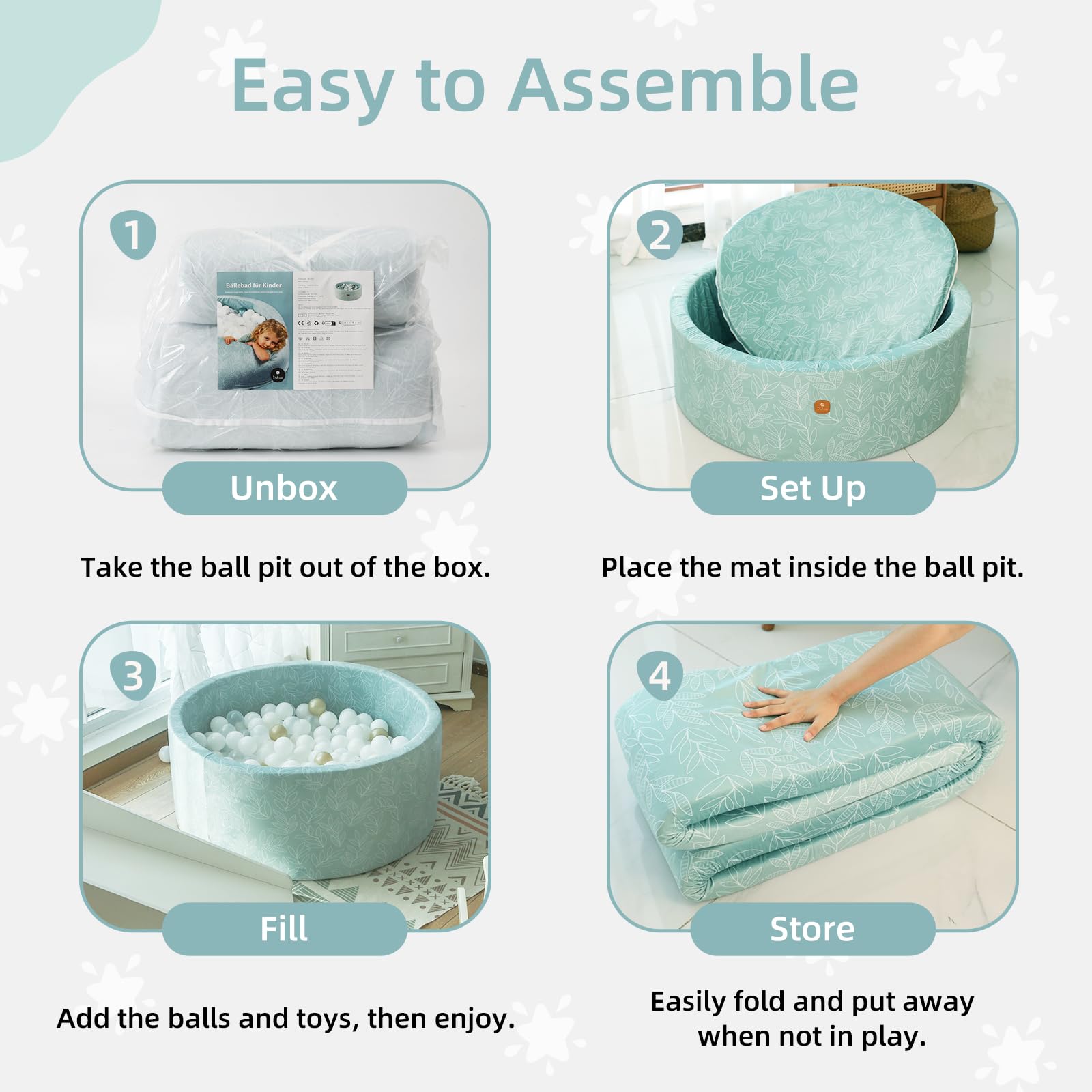 Dodozen ball pit arrives in gift-ready packaging for a thoughtful toddler present.