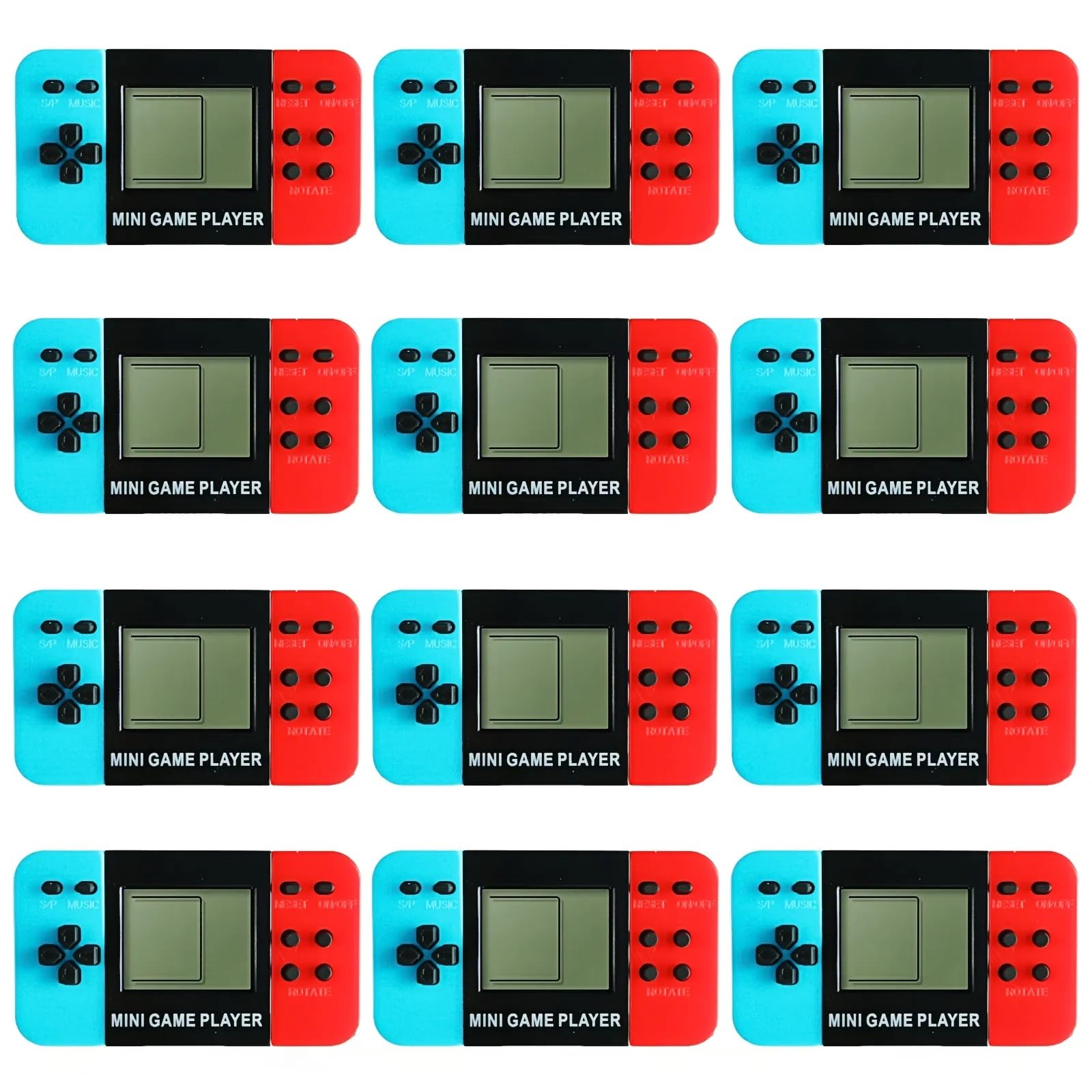 DOEA 12Pcs video game keychains with mini arcade controllers for kid-friendly party favors.