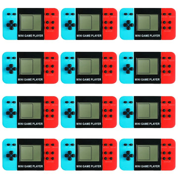 DOEA 12Pcs video game keychains with mini arcade controllers for kid-friendly party favors.