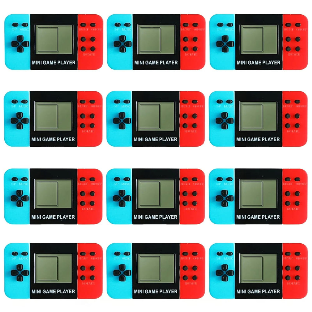 DOEA 12Pcs video game keychains with mini arcade controllers for kid-friendly party favors.