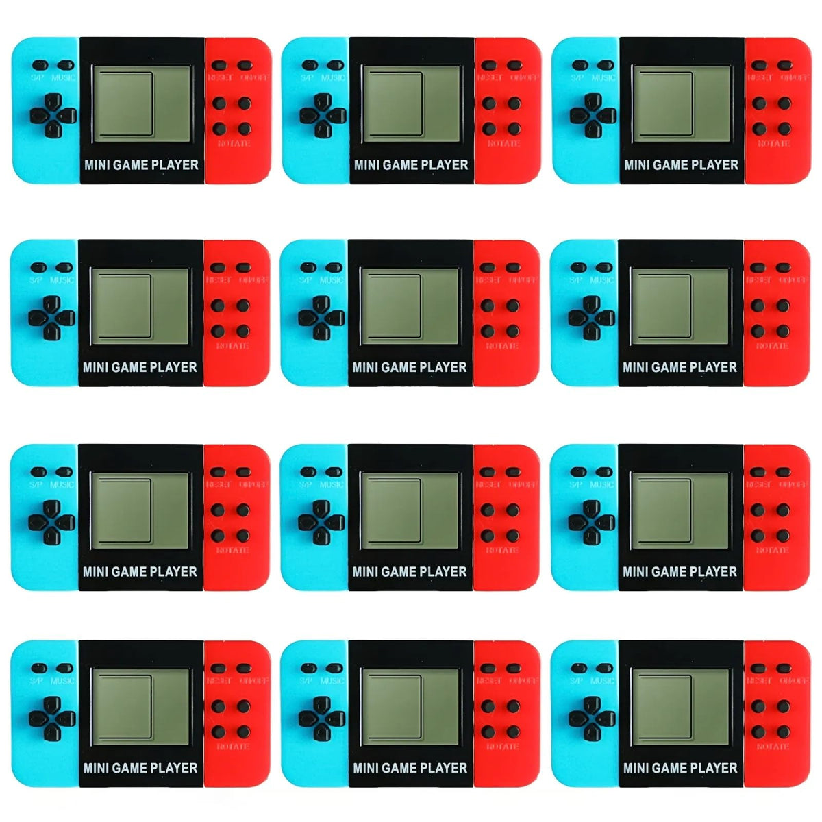 DOEA 12Pcs video game keychains with mini arcade controllers for kid-friendly party favors.
