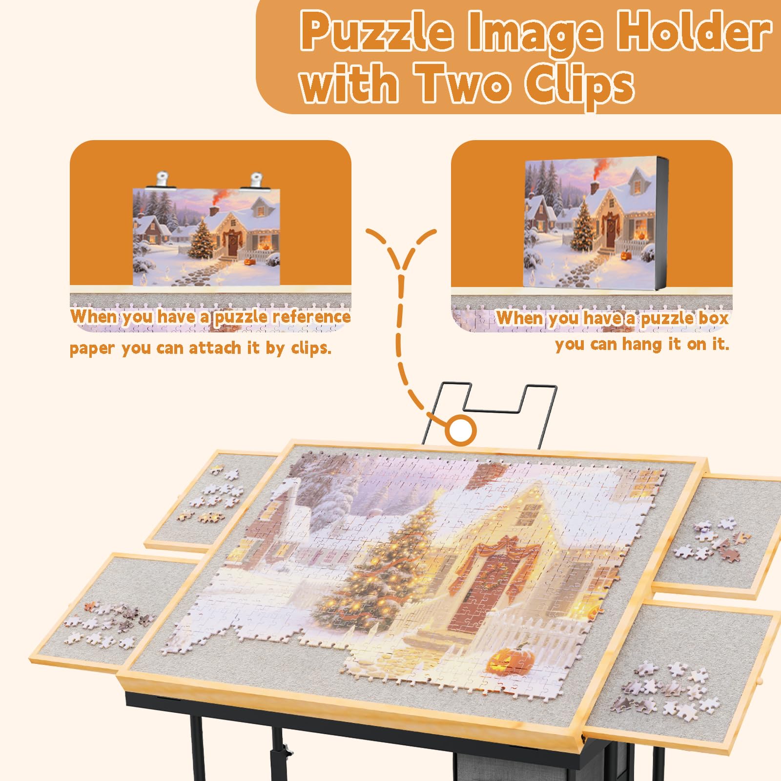 Doerpuz table suitable for up to 1500-piece puzzles during focused sessions.