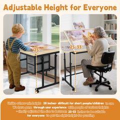 Doerpuz puzzle table in gray wood finish blends with home decor.