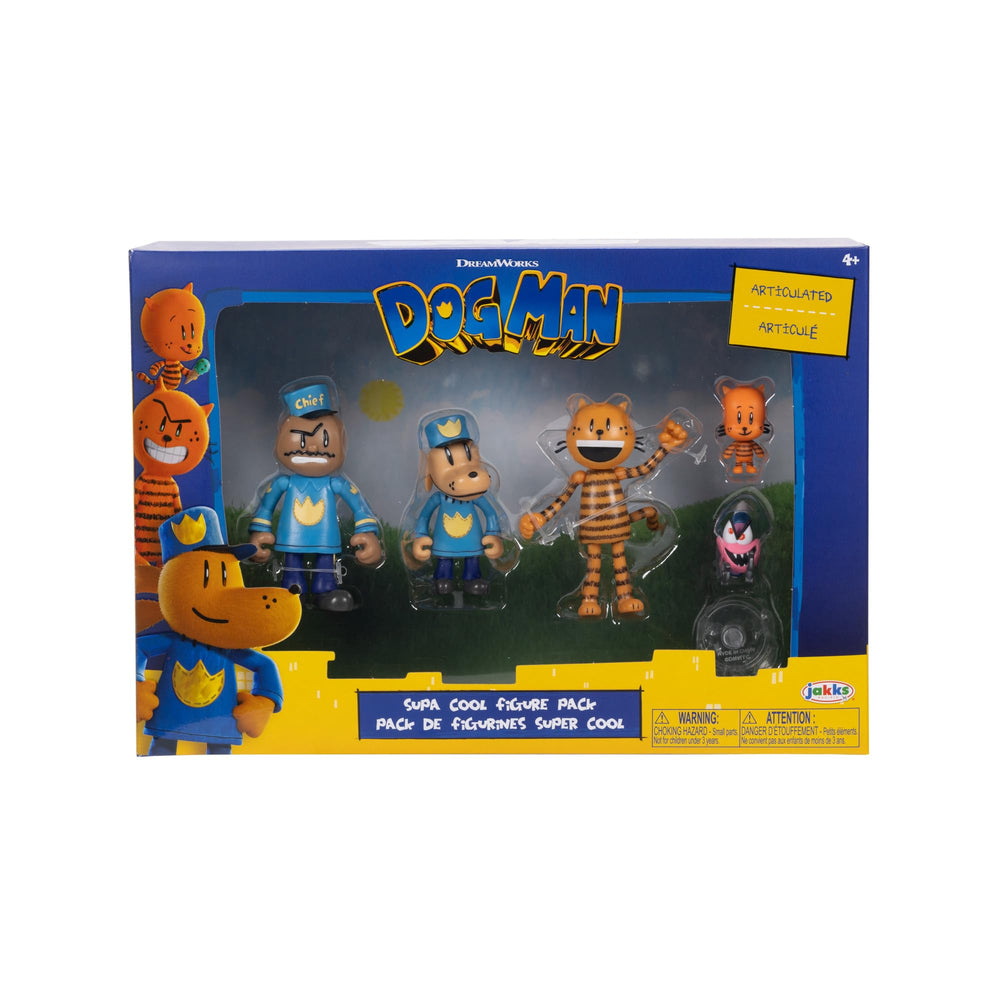 Dog Man collectible pack display-ready for shelf or desk.