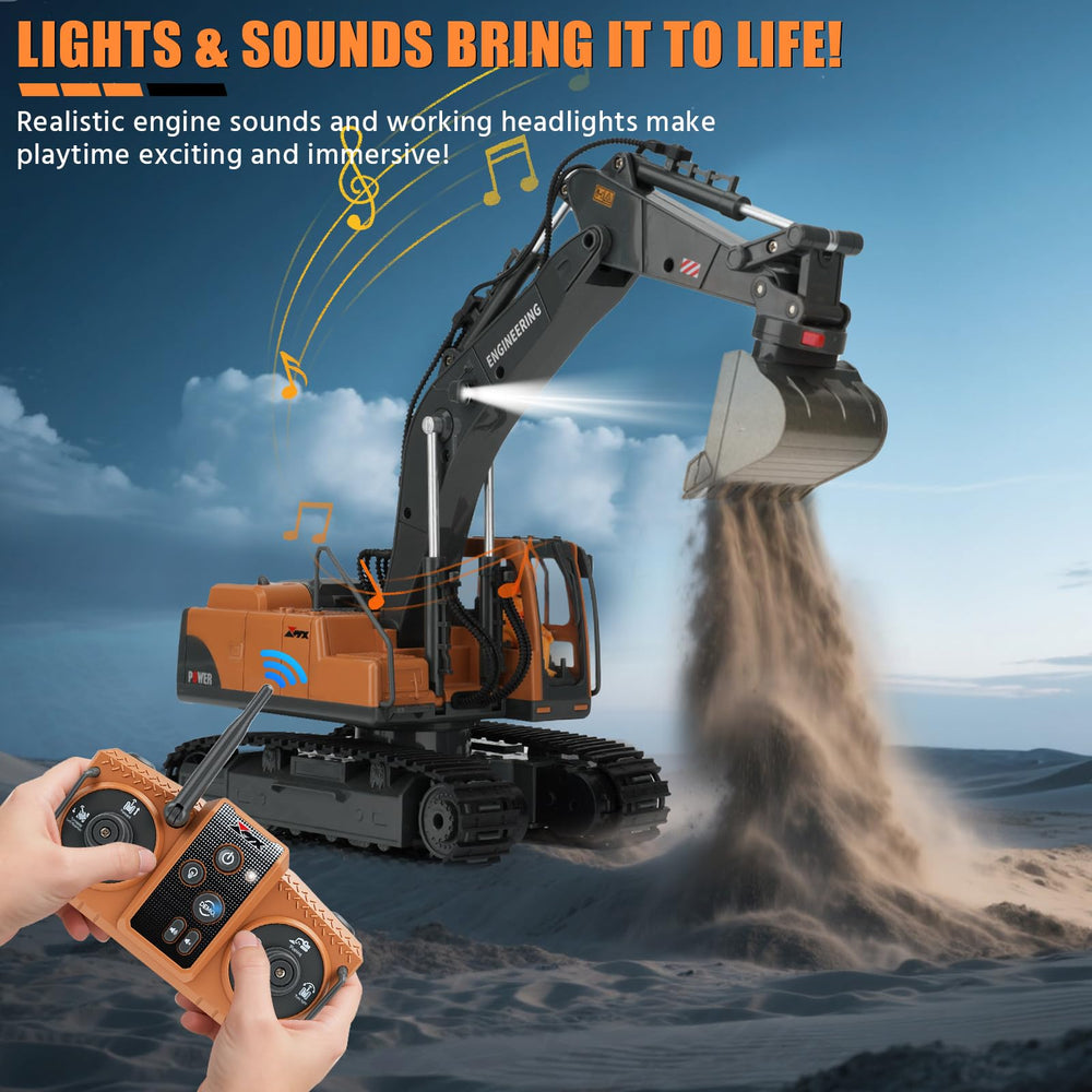 Dogern RC Excavator 680-degree rotation enables precise multi-angle digging