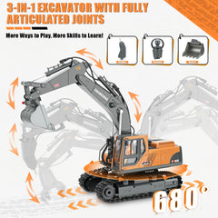 Dogern RC Excavator claw attachment simulating grabbing objects during roleplay