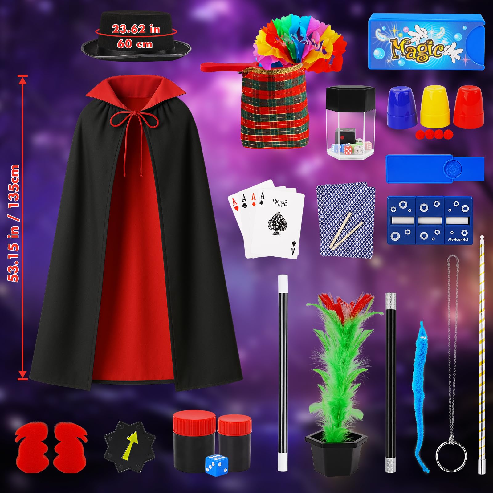 Dogern Valentines Day Magic Kit costume shows young magicians ready for role-playing fun.