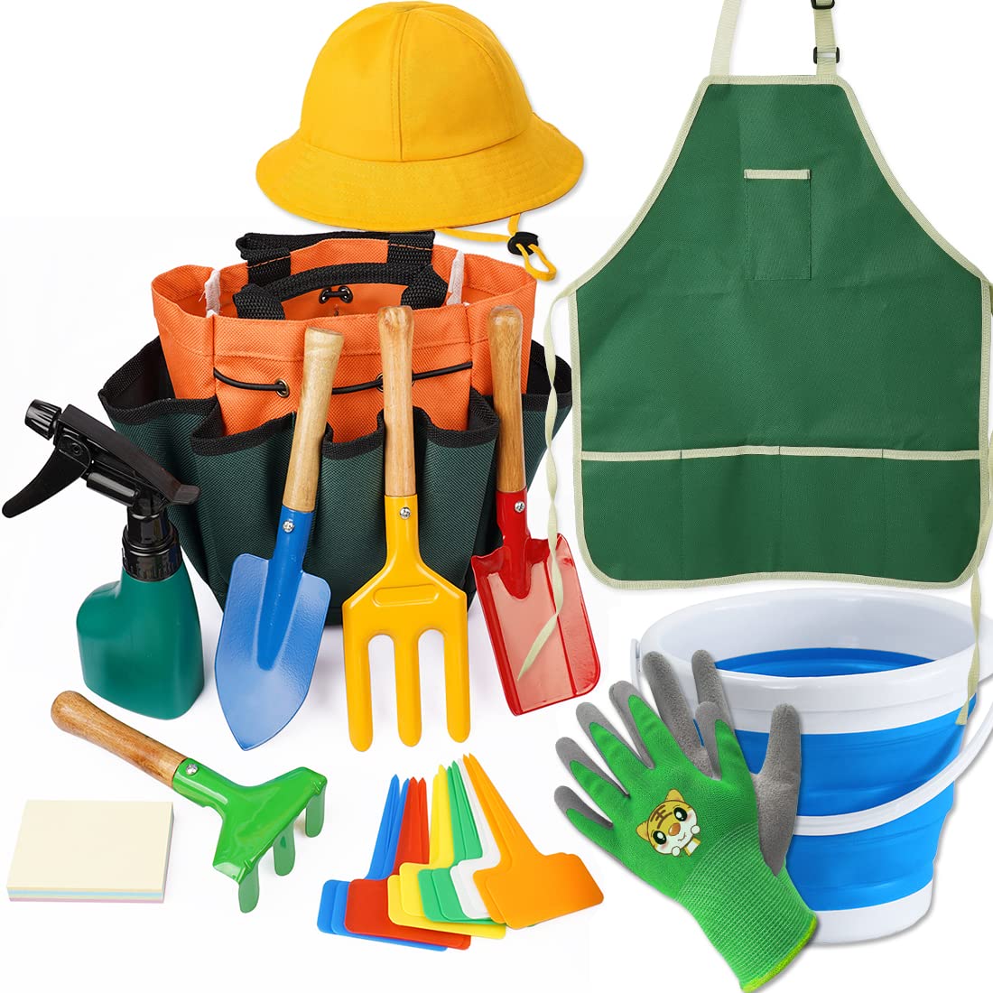 Doiaz Kidz Gardening Tool Set tote bag keeps tools organized for outdoor learning.