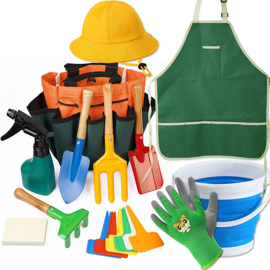 Doiaz Kidz Gardening Tool Set tote bag keeps tools organized for outdoor learning.
