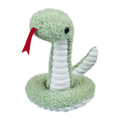 Doindute green plush snake front view shows soft cuddly texture for kids