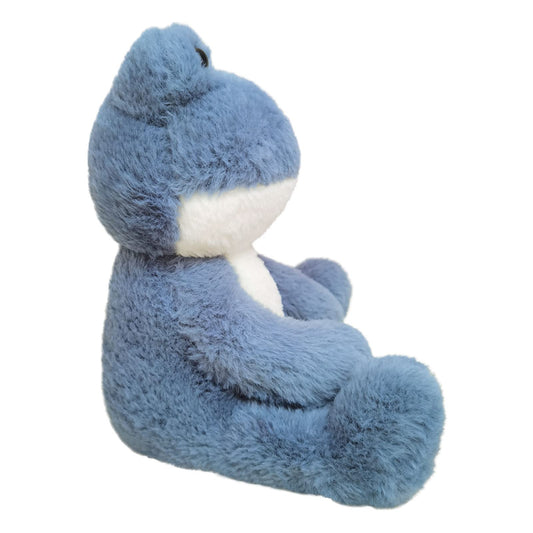 Doindute soft frog plush closeup highlights fluffy texture ideal for kids' play.