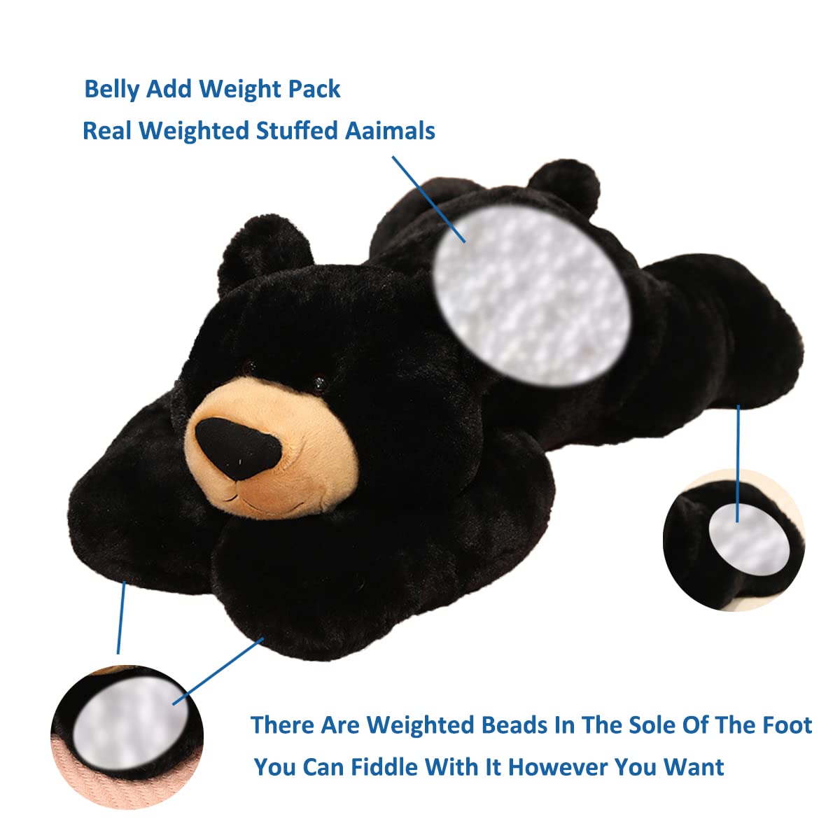 Doireum bear plush stitching detail highlights durable craftsmanship.