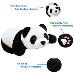 Doireum Panda weighted plush 80 cm face close-up showing soft fur
