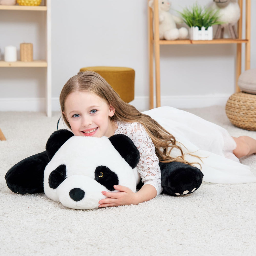 Doireum Panda weighted plush on sofa for cozy home decor